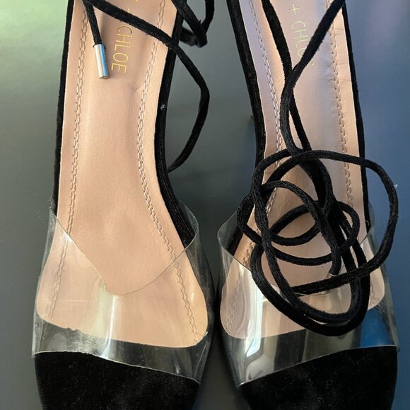 Fashion Nova Chase+Chloe GiGi Clear Toe Lace Up Heel, Sz 11, Excellent Condition - Picture 7 of 9